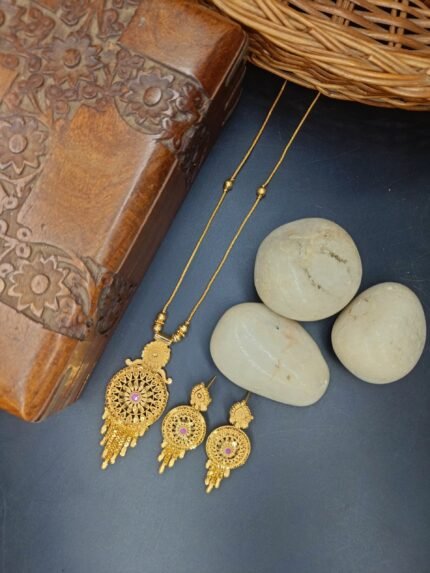 MS Jewellers – Traditional Gold Plated Dokiya Set
